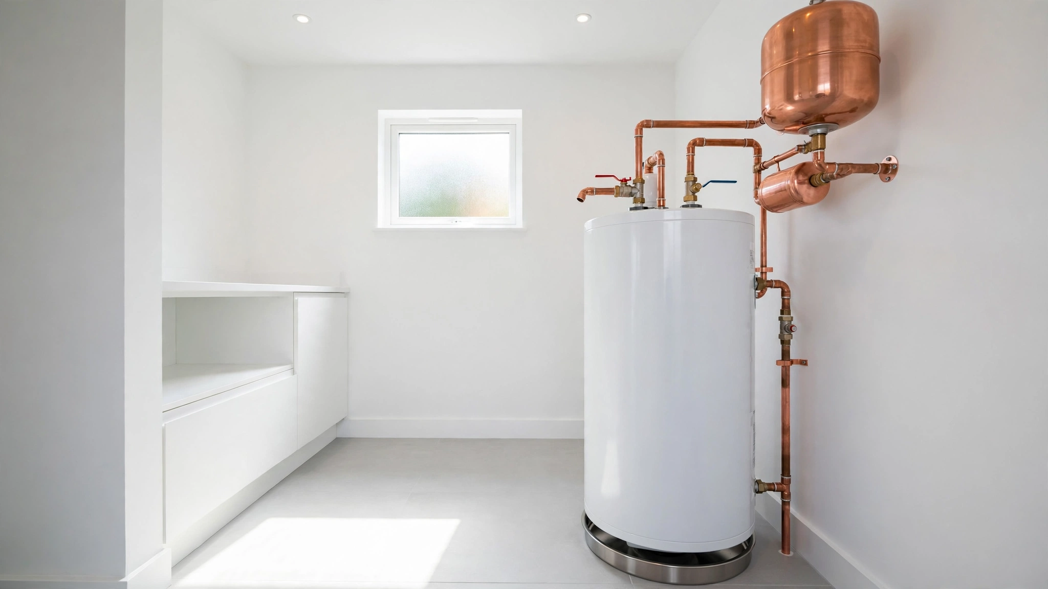 New clean water heater freshly installed